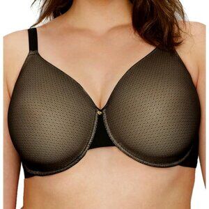 NWT NATORI Esteem Full Figure Seamless Bra Black Lace Overlay 30DDD
